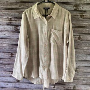 NWT DKNY Long-Sleeved Button-Down‎ Top Size XL